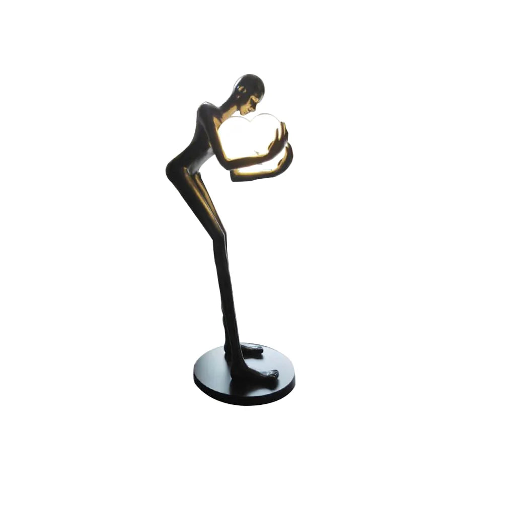Figure Holding Ball Sculpture Floor Lamp