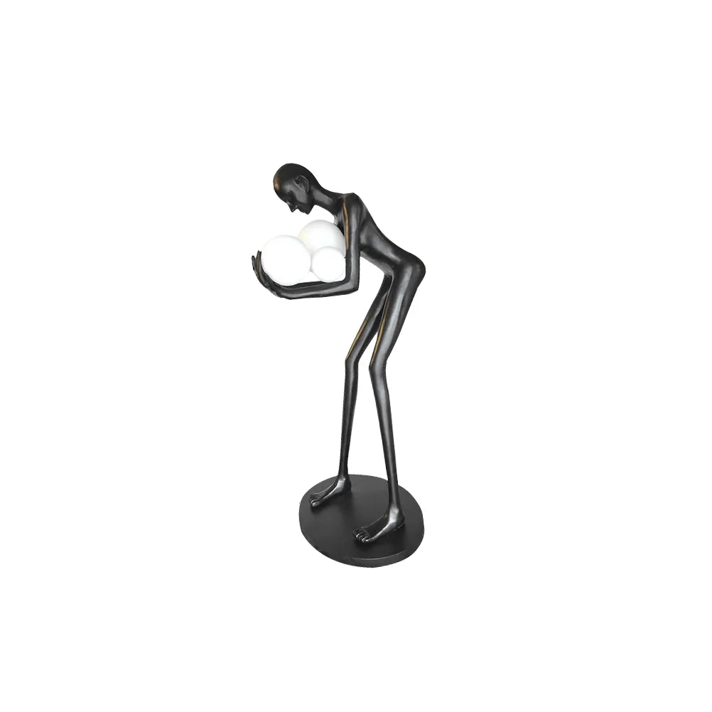 Figure Holding Ball Sculpture Floor Lamp