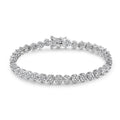 Brilliant Flower Created Moissanite Tennis Bracelet – D-VVS1 Stones, 14K Gold Overlay