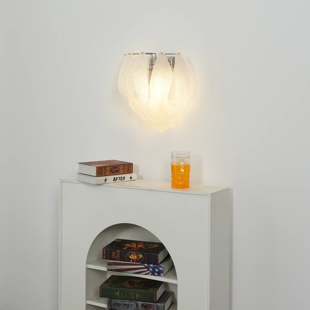 Frosted Petal Glass Wall Light