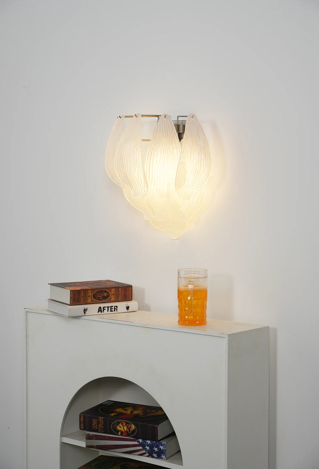 Frosted Petal Glass Wall Light
