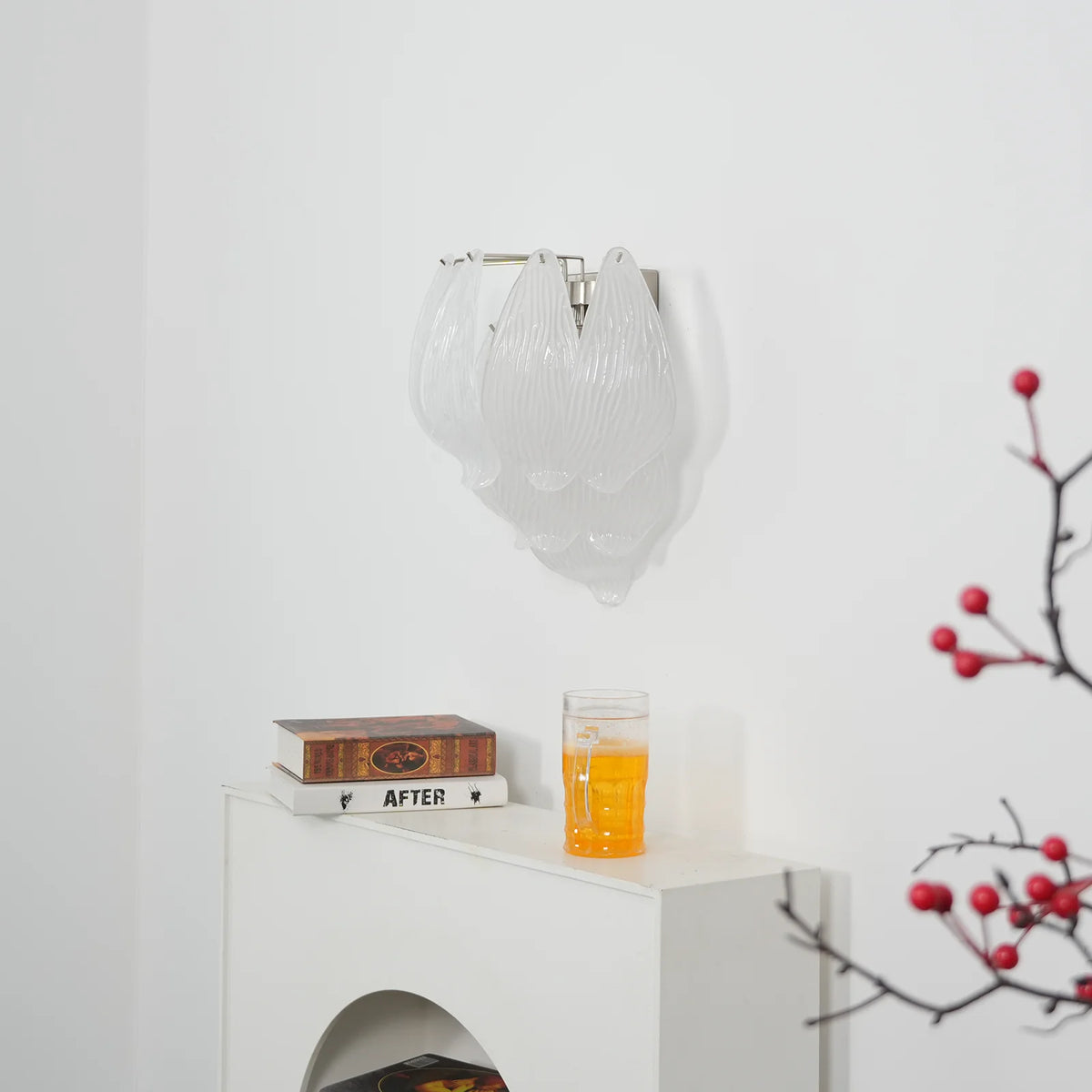 Frosted Petal Glass Wall Light