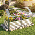 68 x 33 x 21 Inch Galvanized Raised Garden Bed with Cover