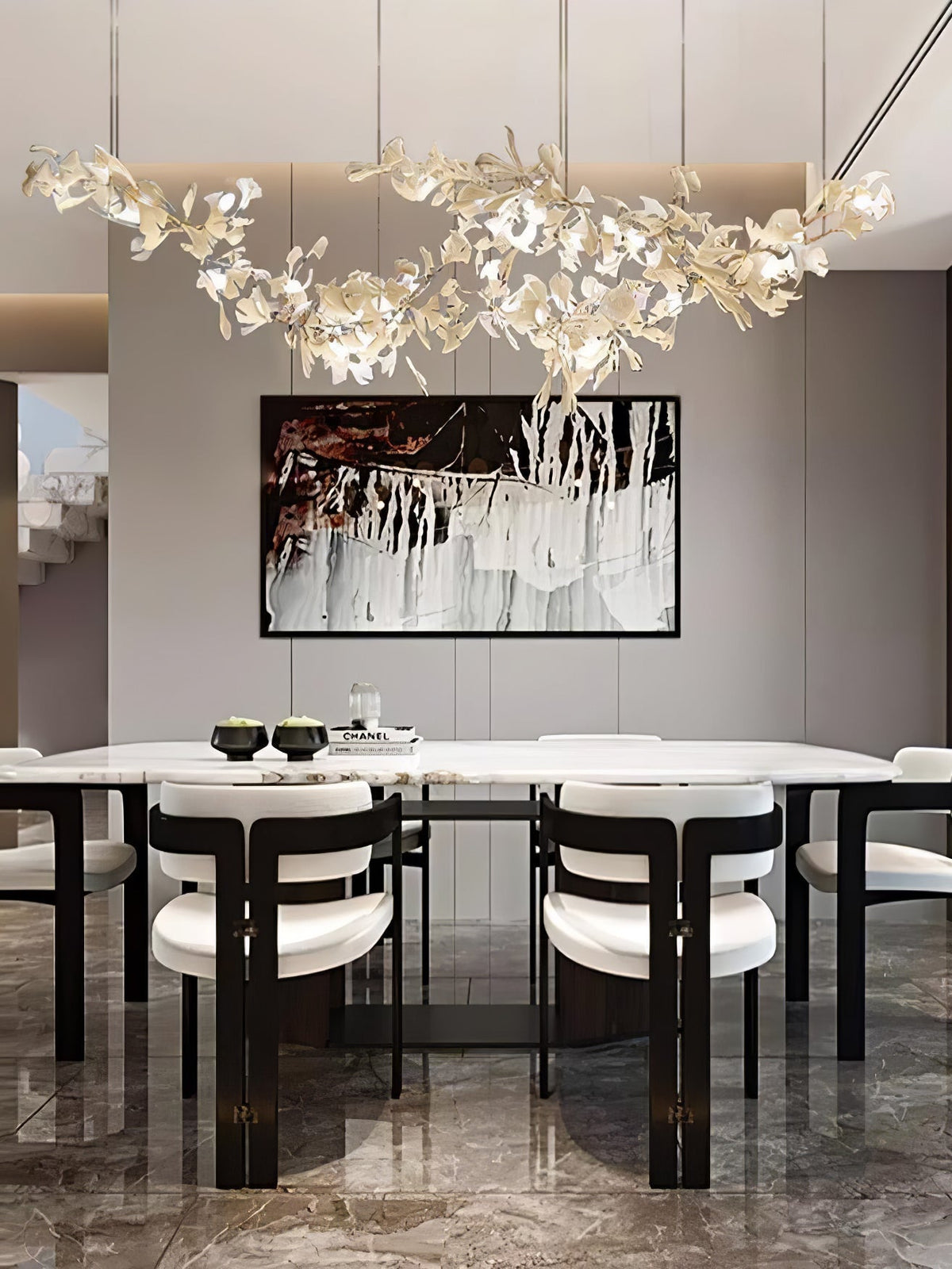 Double Layer Combination Gingko Chandelier