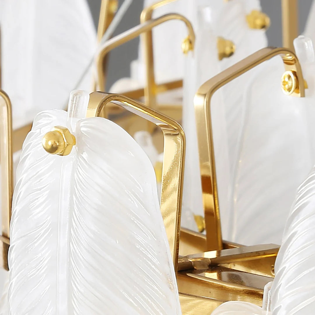 Glass Frosted Feather Chandelier