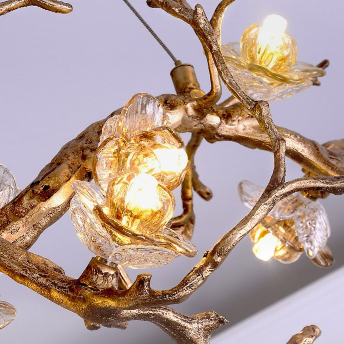 Glass Flower Tree Branch Chandelier