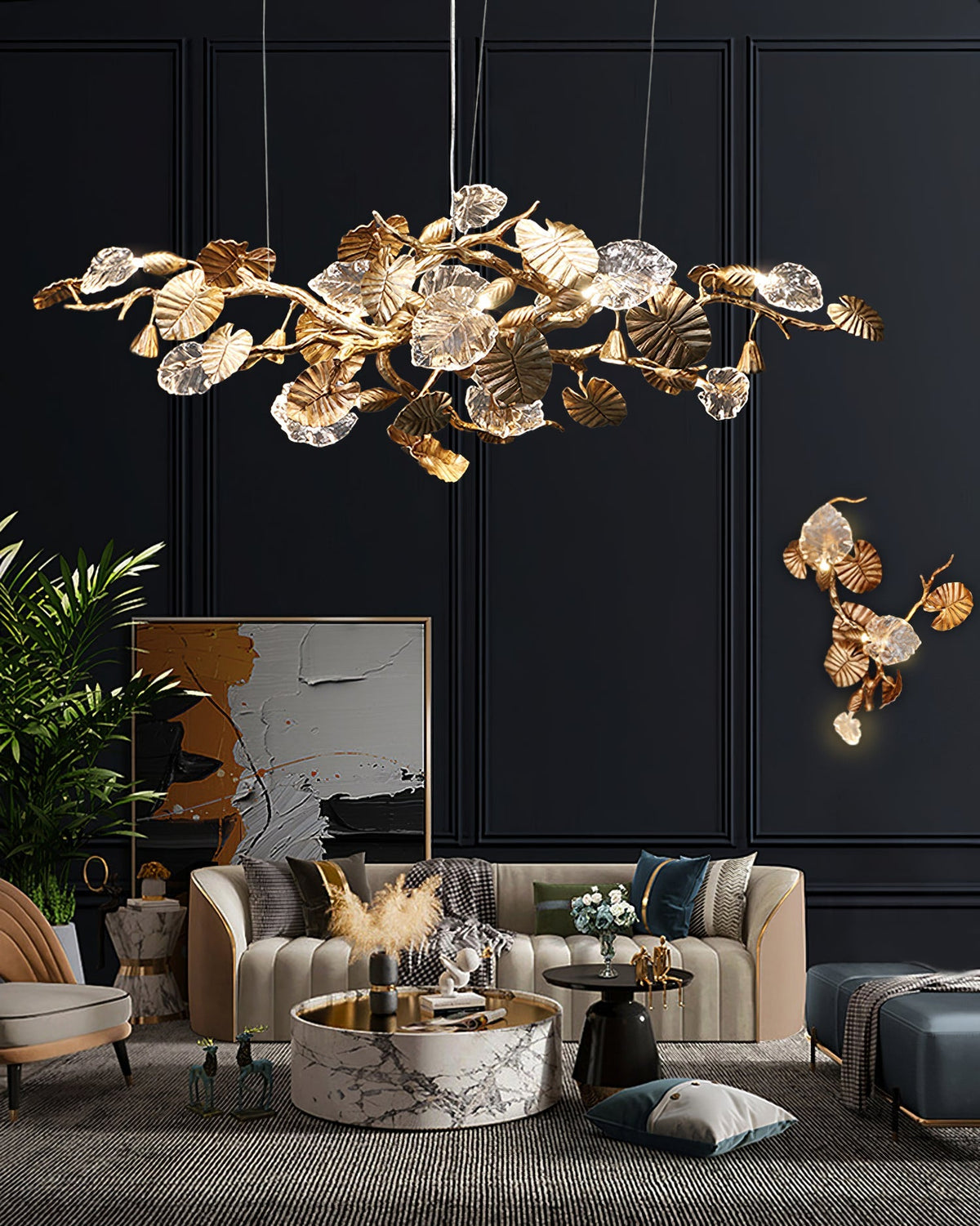 Gold Leaf Chandelier