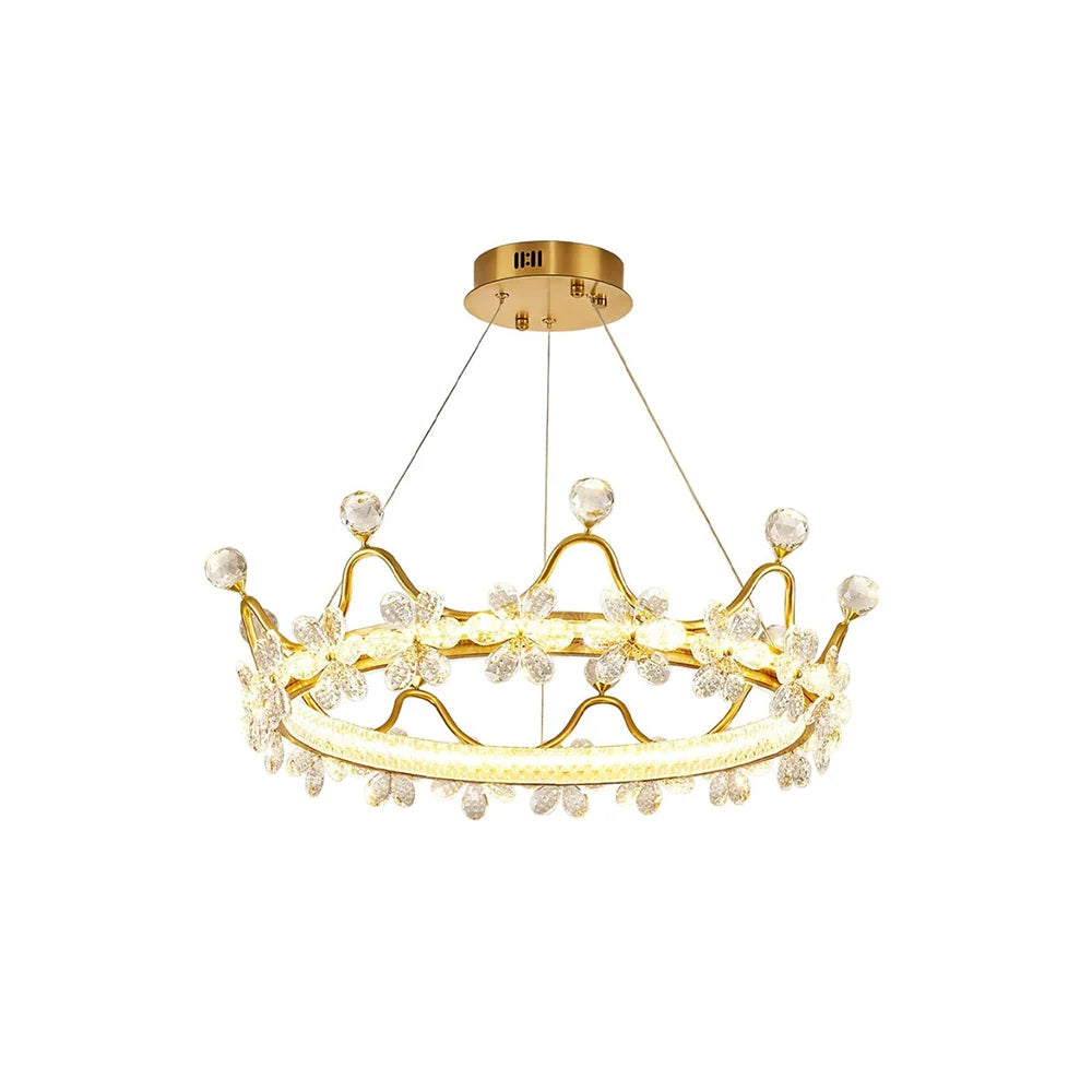 Golden Crown Garland Crystal Chandelier