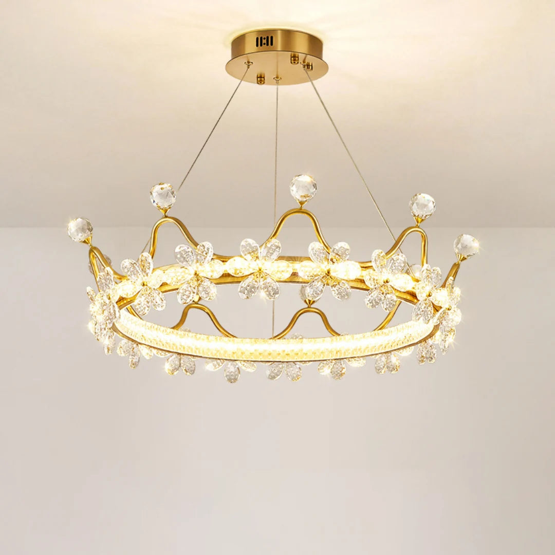 Golden Crown Garland Crystal Chandelier