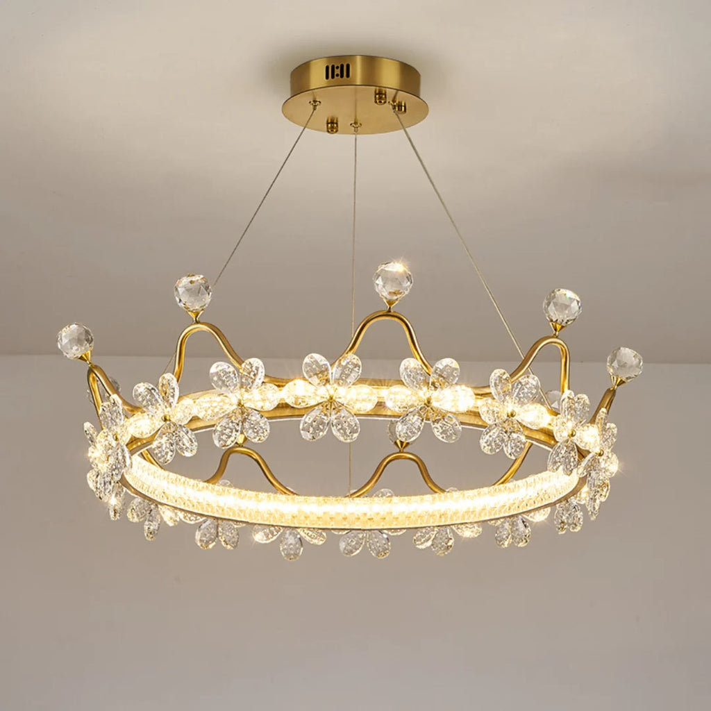 Golden Crown Garland Crystal Chandelier