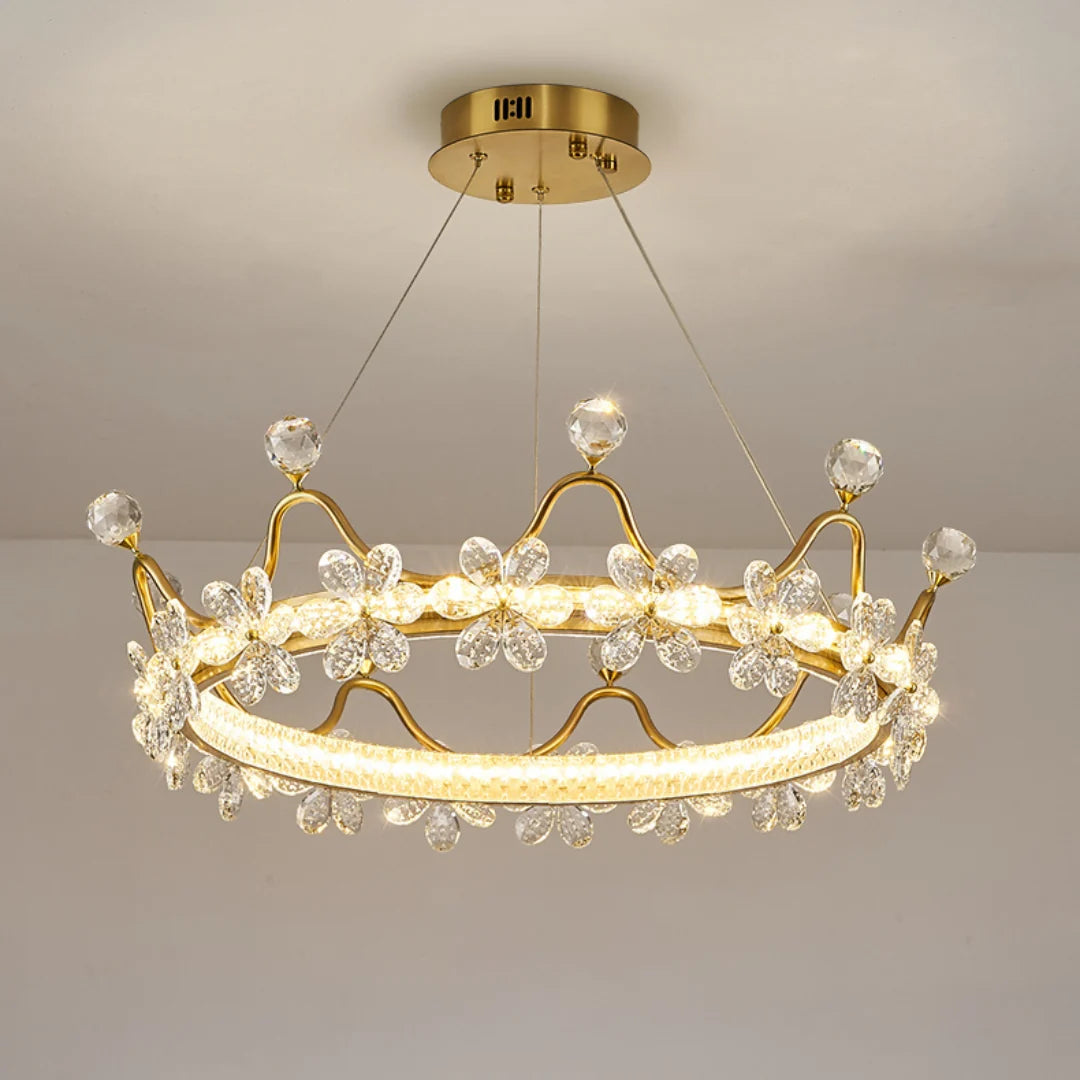 Golden Crown Garland Crystal Chandelier