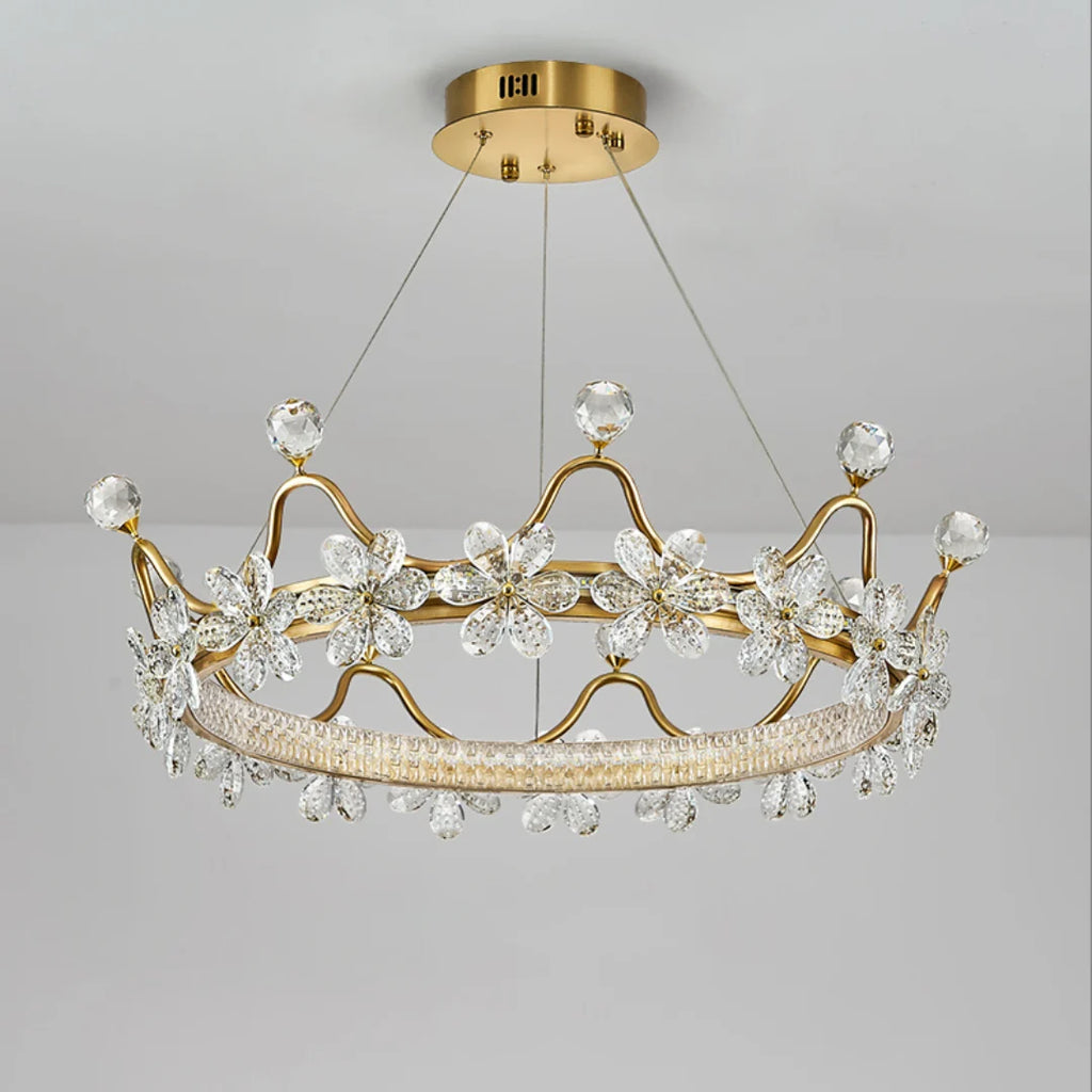 Golden Crown Garland Crystal Chandelier