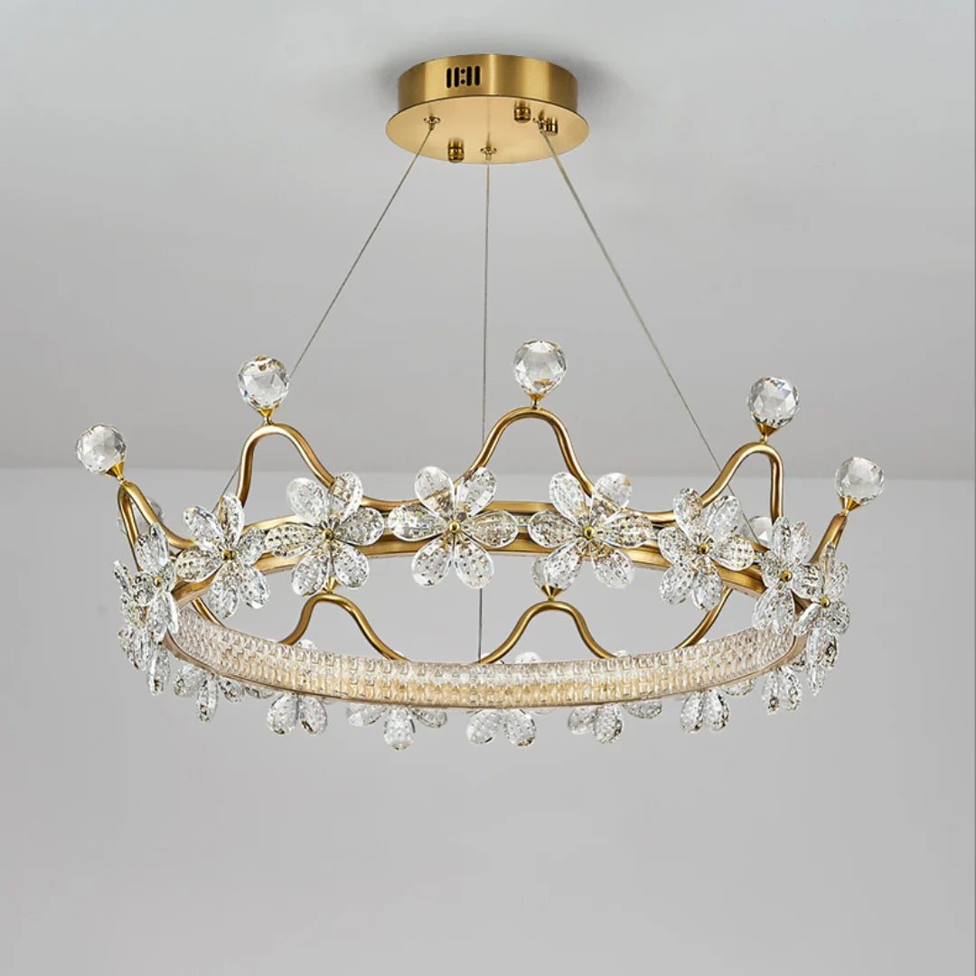 Golden Crown Garland Crystal Chandelier