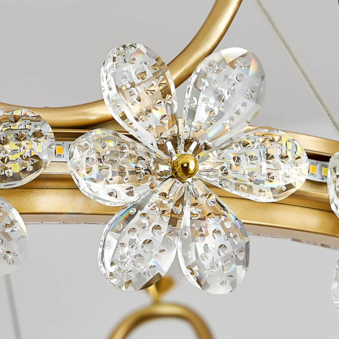 Golden Crown Garland Crystal Chandelier