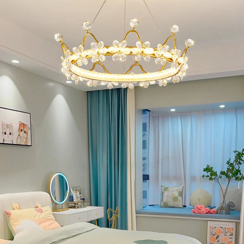 Golden Crown Garland Crystal Chandelier