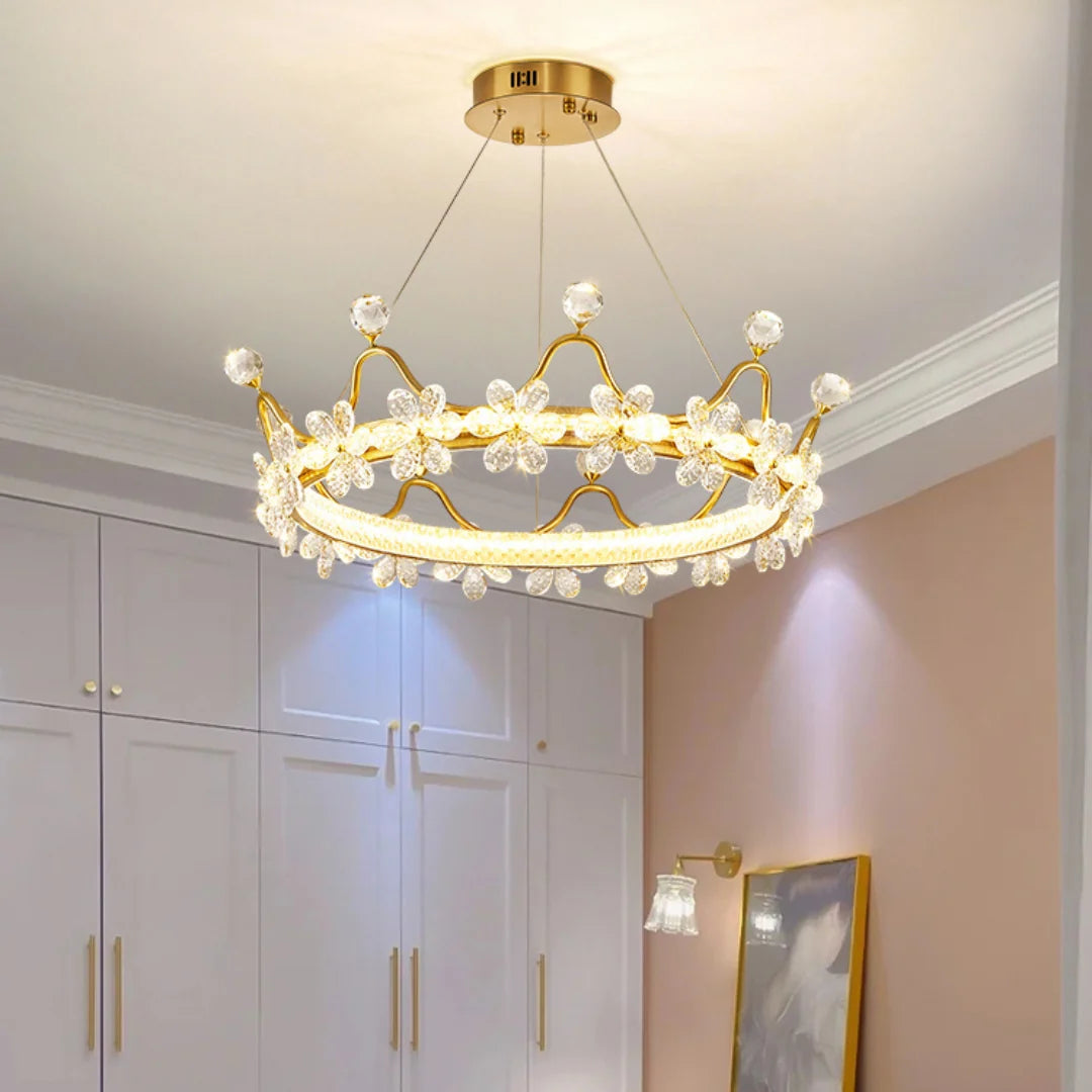 Golden Crown Garland Crystal Chandelier