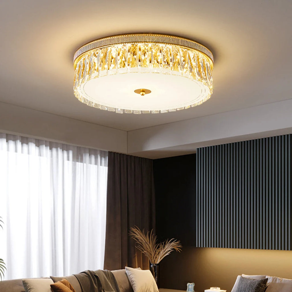 Golden Crystal Ceiling Lamp