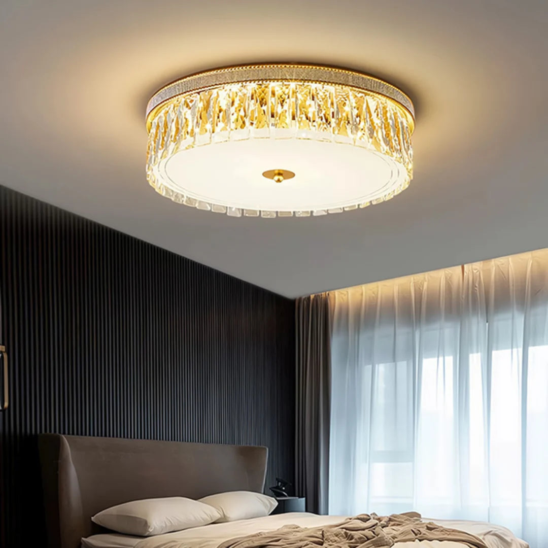 Golden Crystal Ceiling Lamp