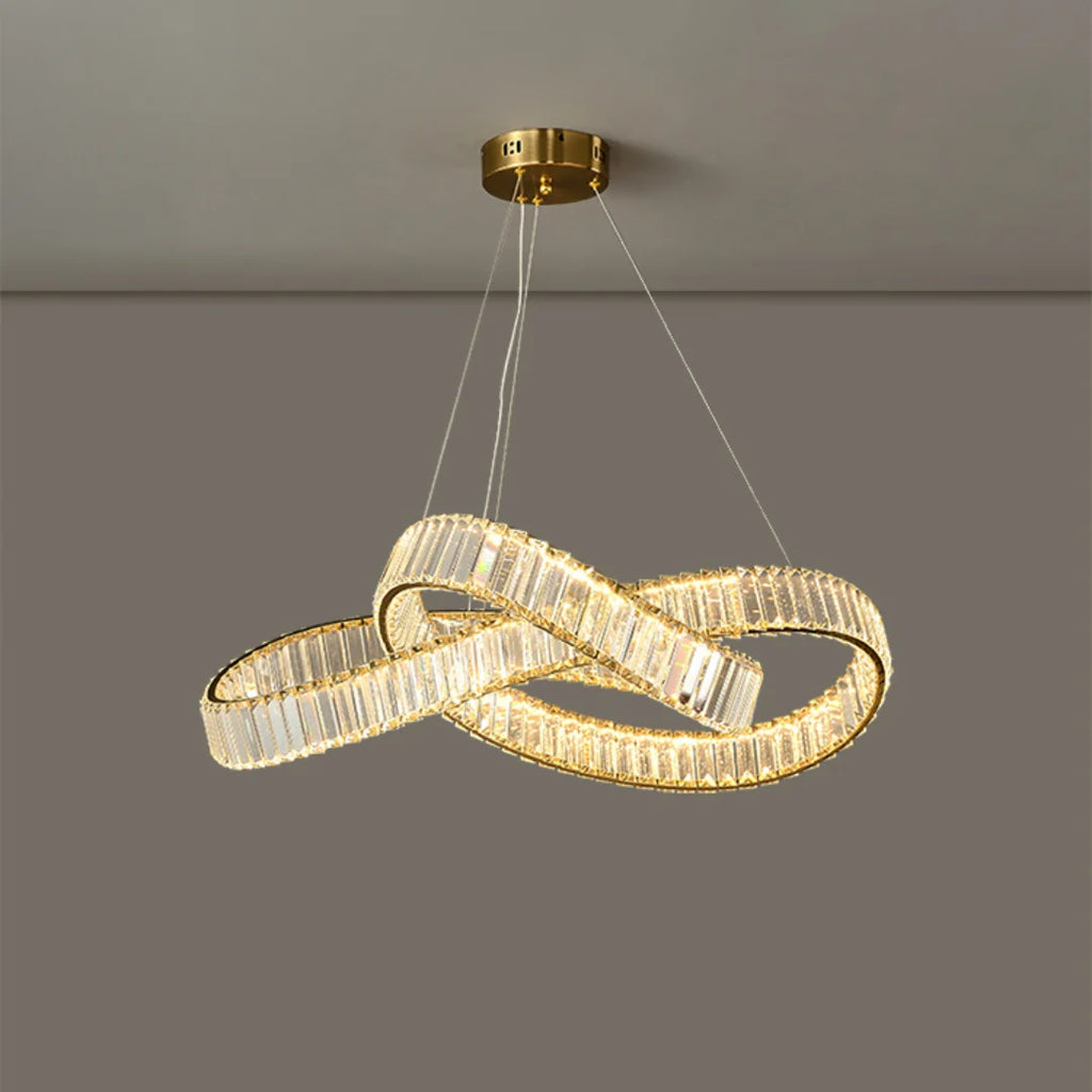 Golden Ring Round Crystal Chandelier