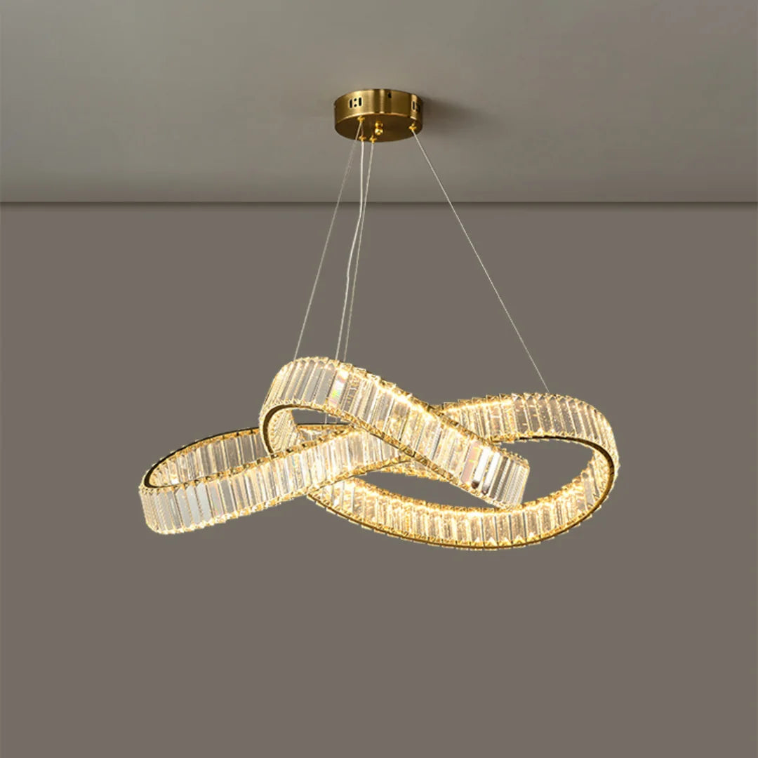 Golden Ring Round Crystal Chandelier