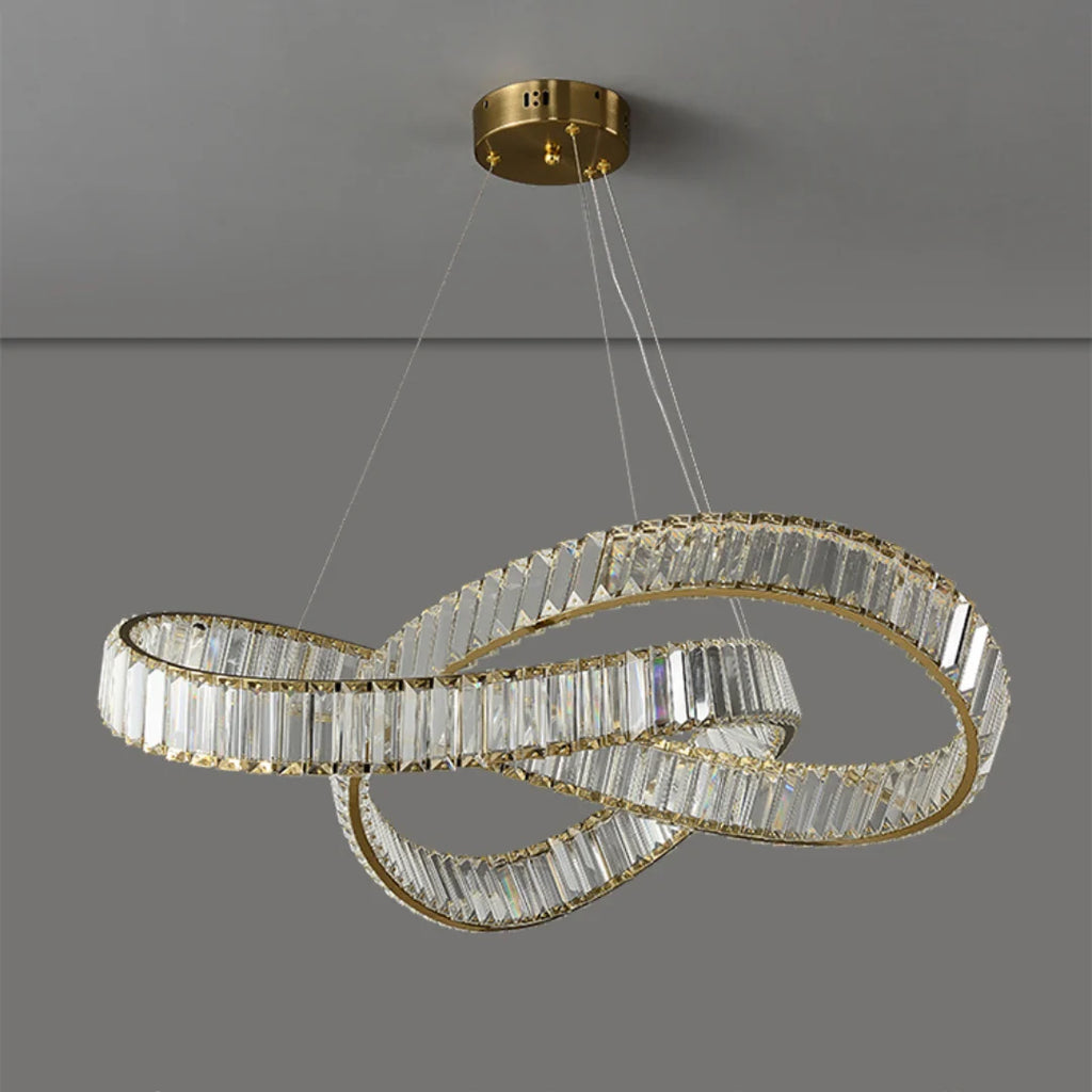 Golden Ring Round Crystal Chandelier