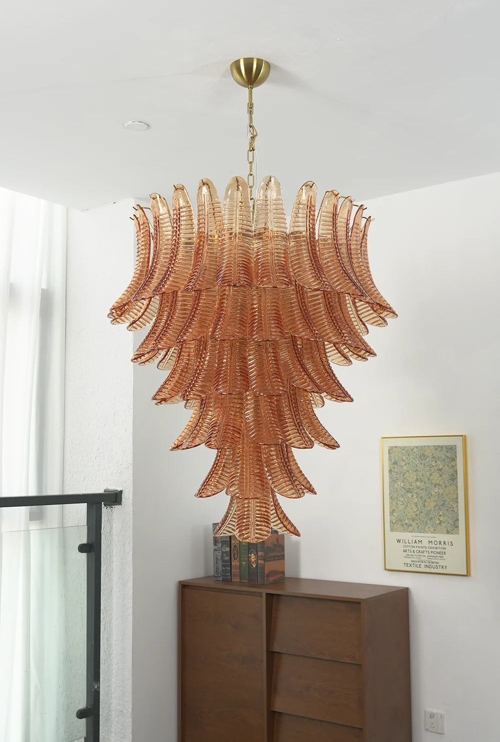 Verdine Amber Fern Leaf Chandelier