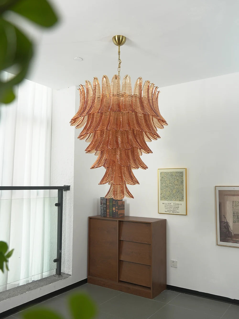 Verdine Amber Fern Leaf Chandelier