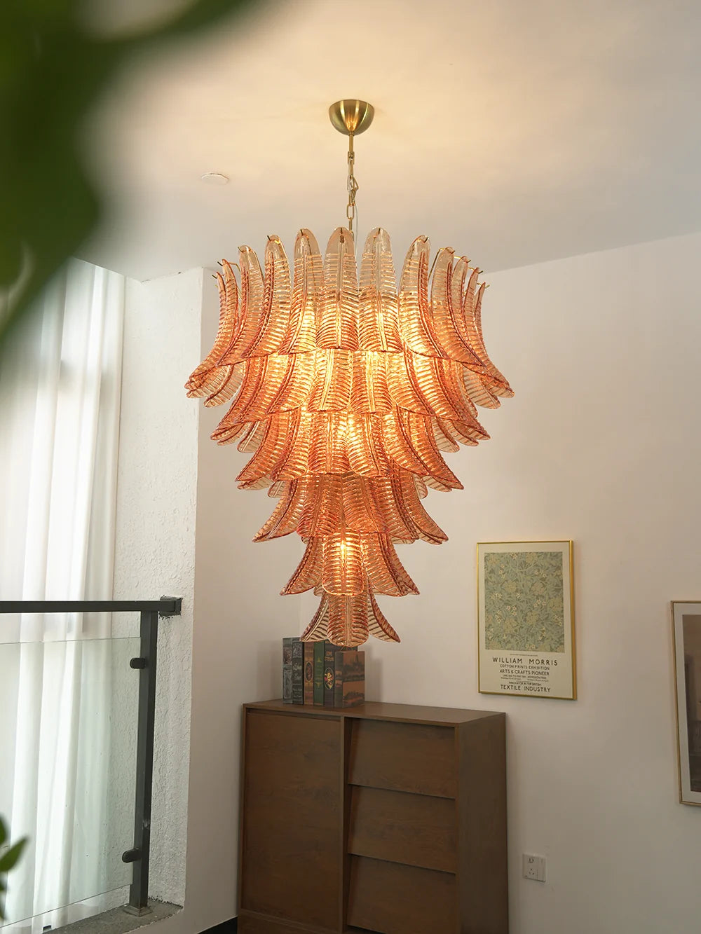 Verdine Amber Fern Leaf Chandelier