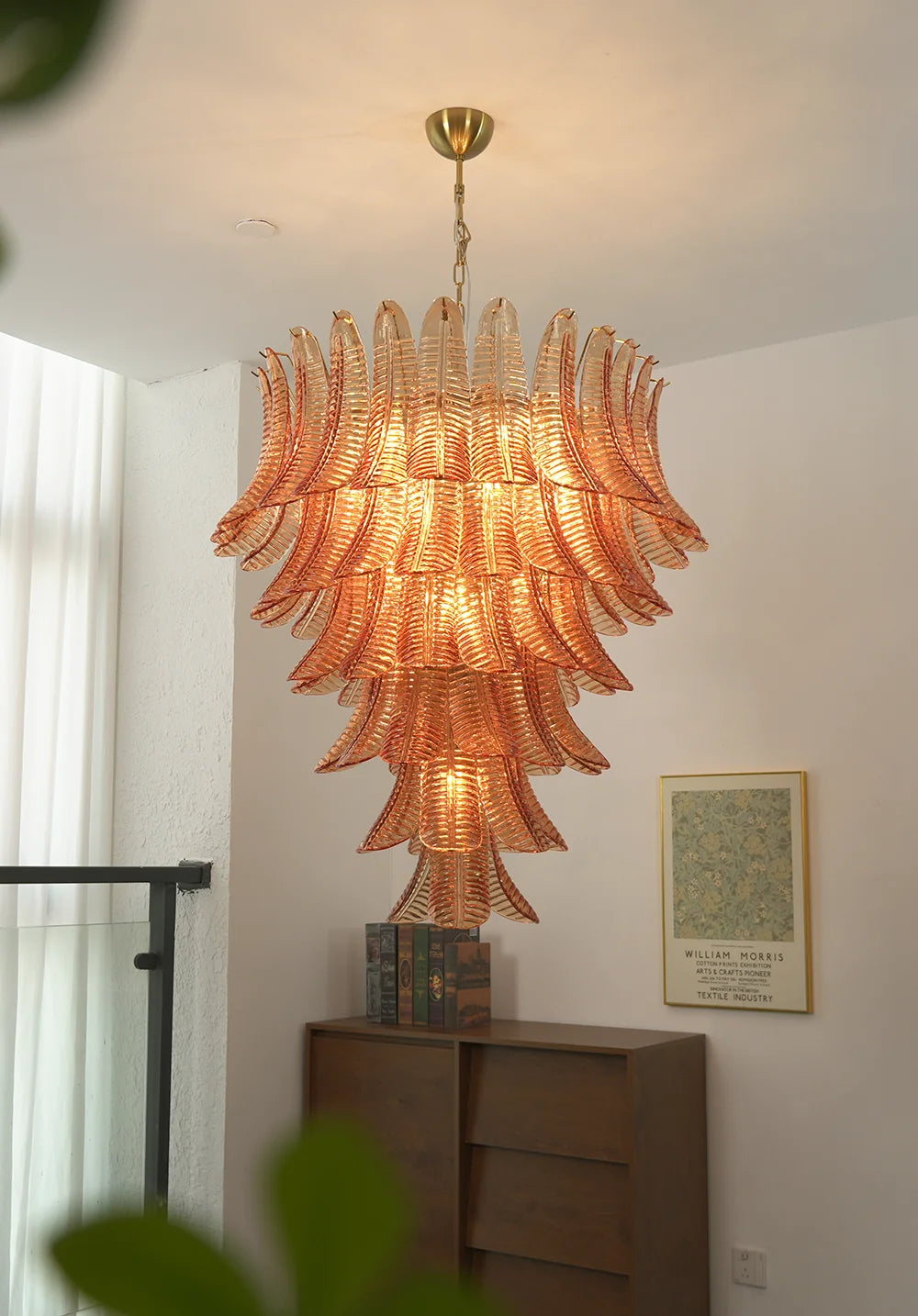 Verdine Amber Fern Leaf Chandelier