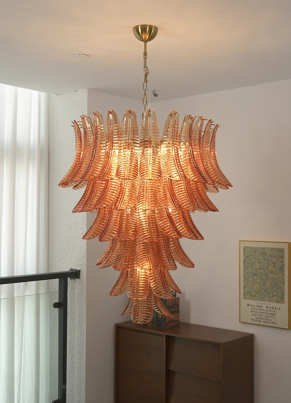 Verdine Amber Fern Leaf Chandelier