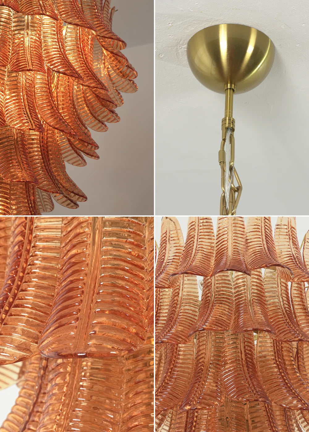 Verdine Amber Fern Leaf Chandelier