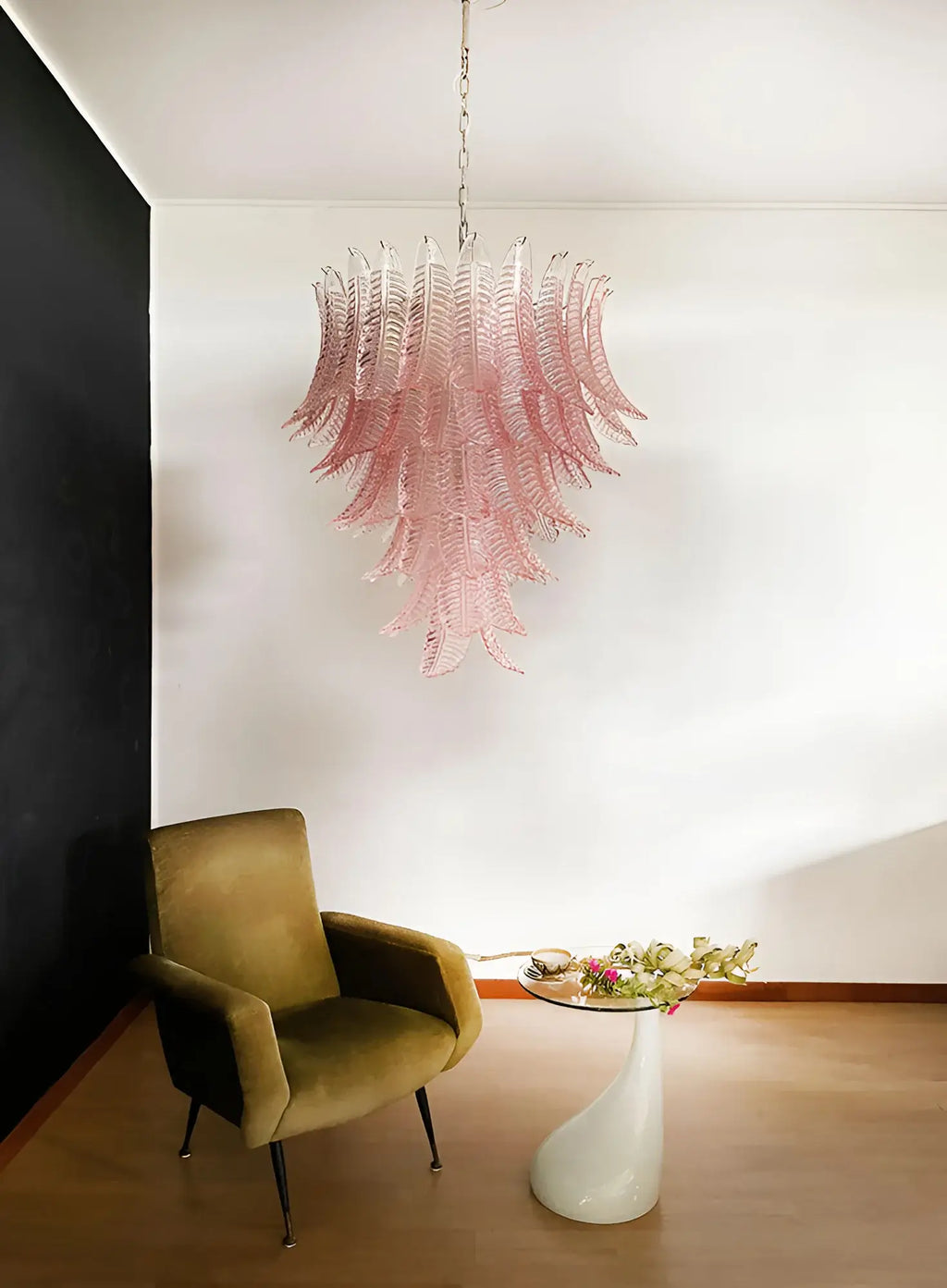 Gorgeous Murano Felci Pink Glass Chandelier