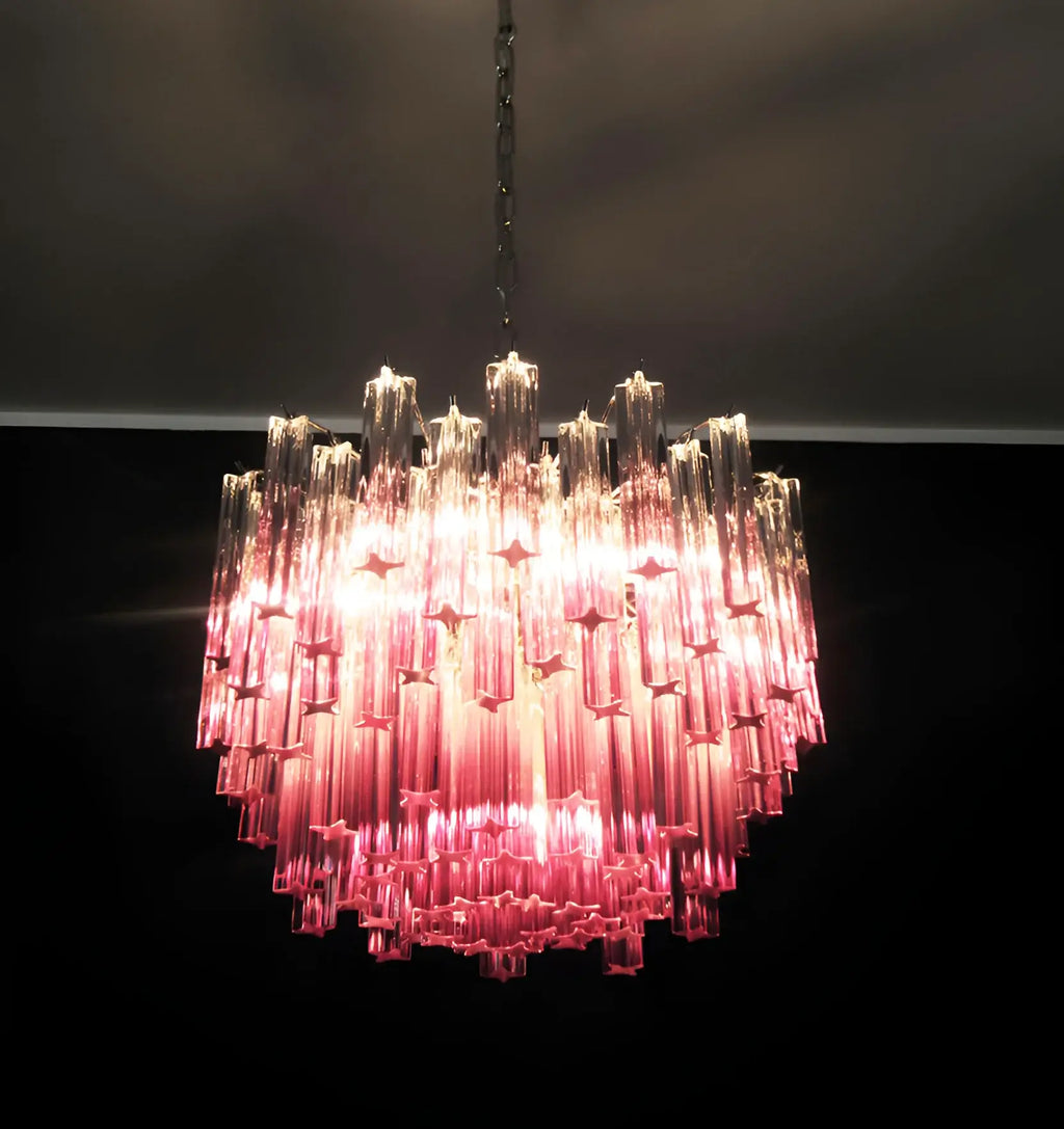 Gorgeous Murano Quadriedri Prisms Chandelier