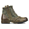 OSSTONE Moto Boots for Men Vintage Zipper-up Retro Leather Chukka Boots Distressed Rock n roll Bike Shoes Punk Boots OS-5008-8-GREN