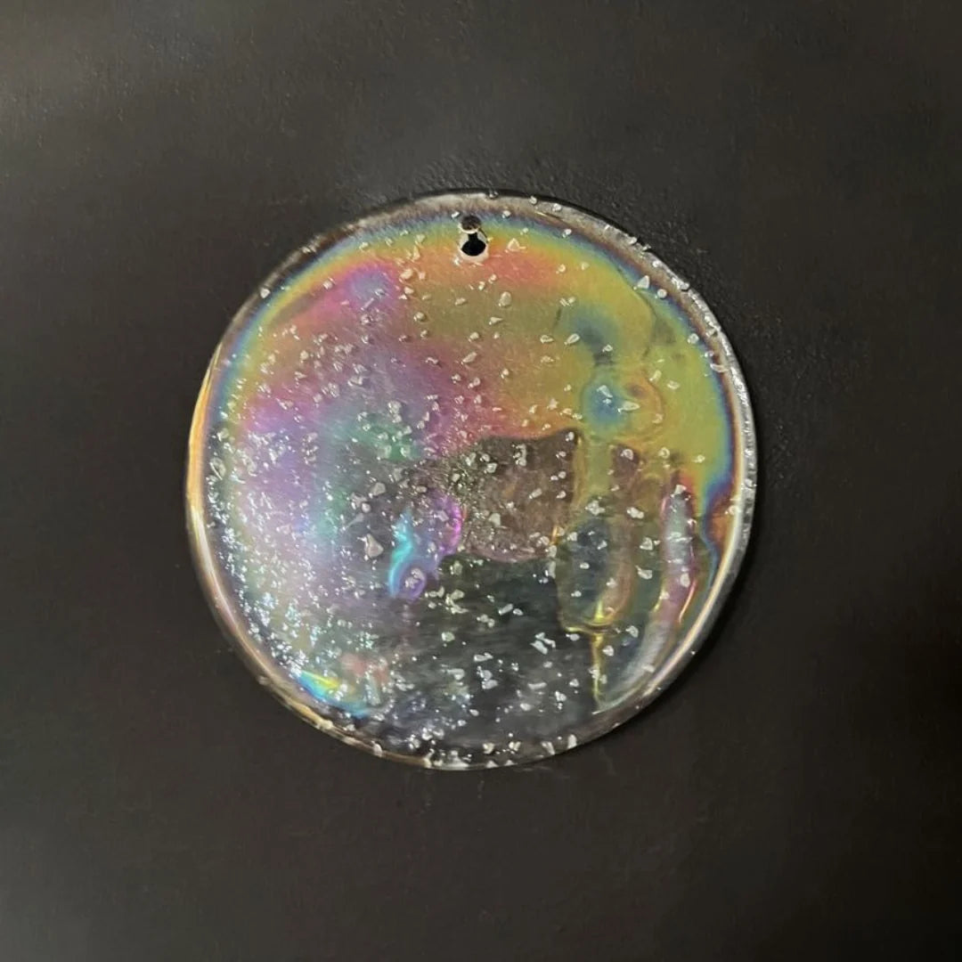 Elegant Murano Disc Iridescent Chandelier