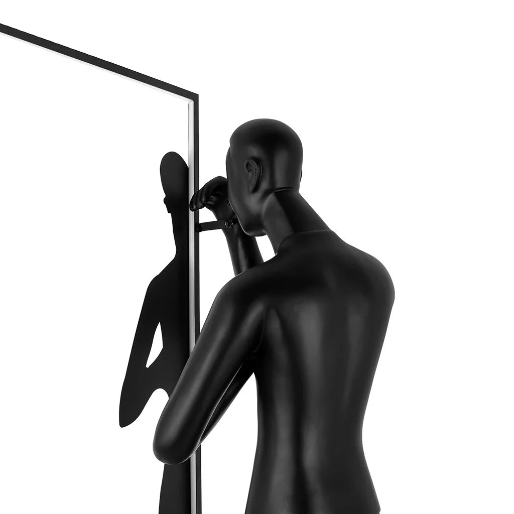 Human Mirror Sculpture Floor Lamp