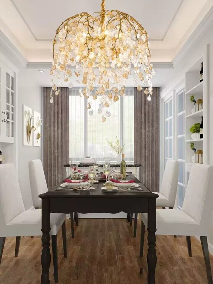 Idyllic Glass Leaves Chandelier
