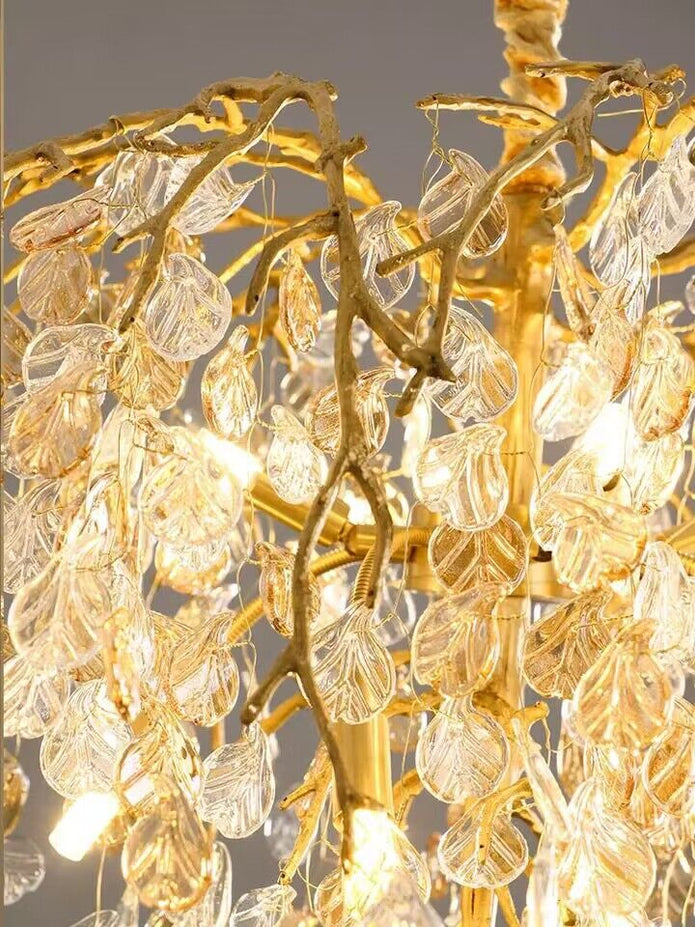 Idyllic Glass Leaves Chandelier