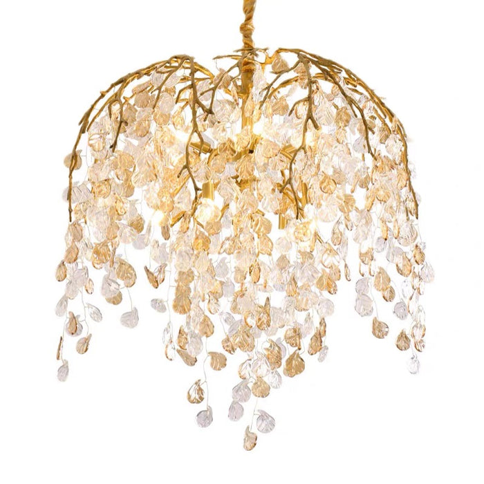 Idyllic Glass Leaves Chandelier