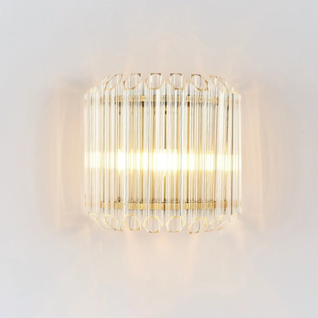 Modern Crystal Rod Brass Wall Sconce