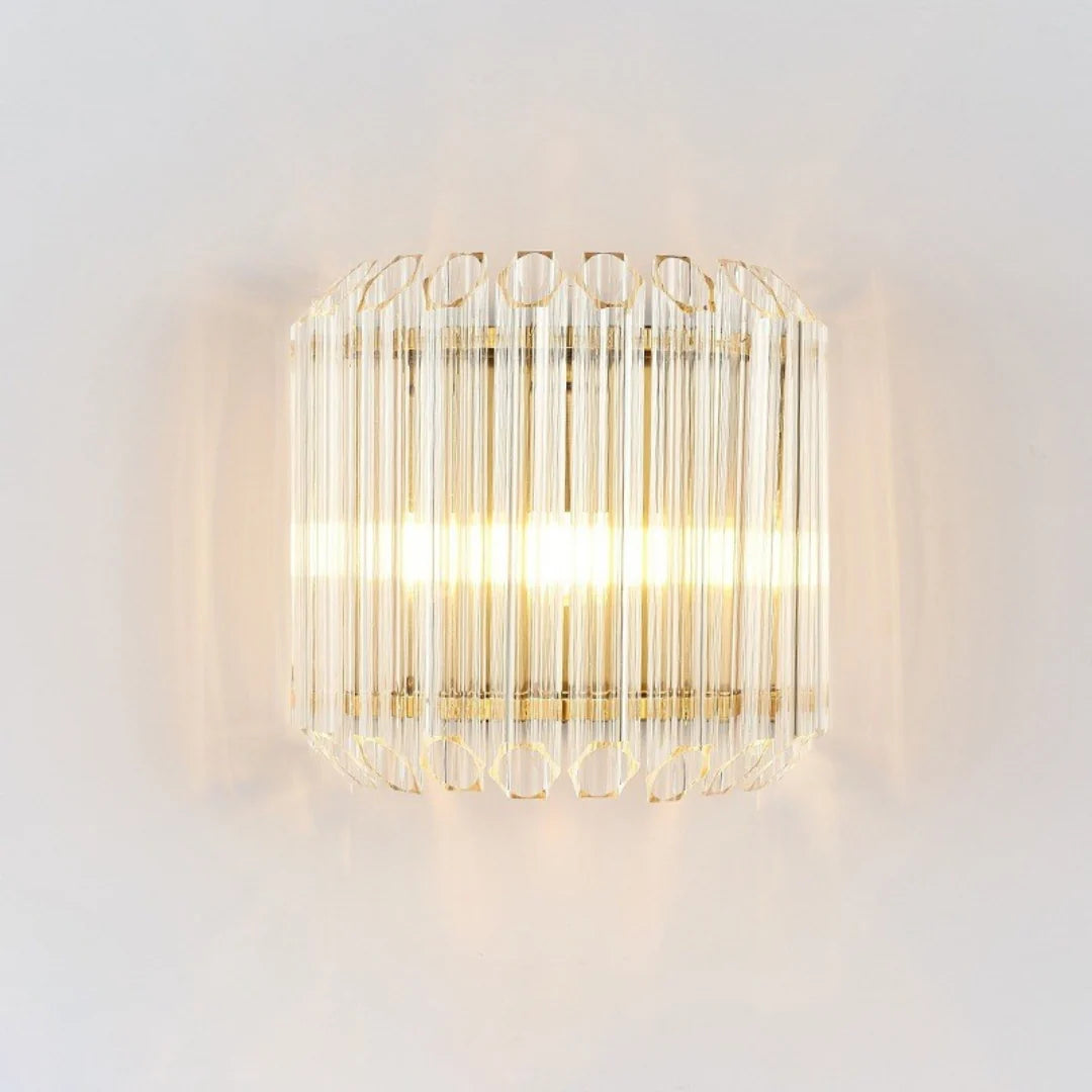 Modern Crystal Rod Brass Wall Sconce