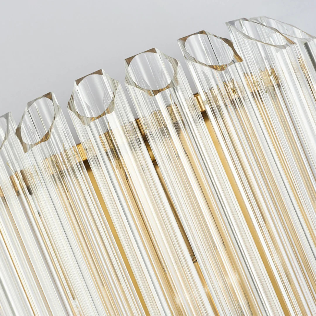 Modern Crystal Rod Brass Wall Sconce