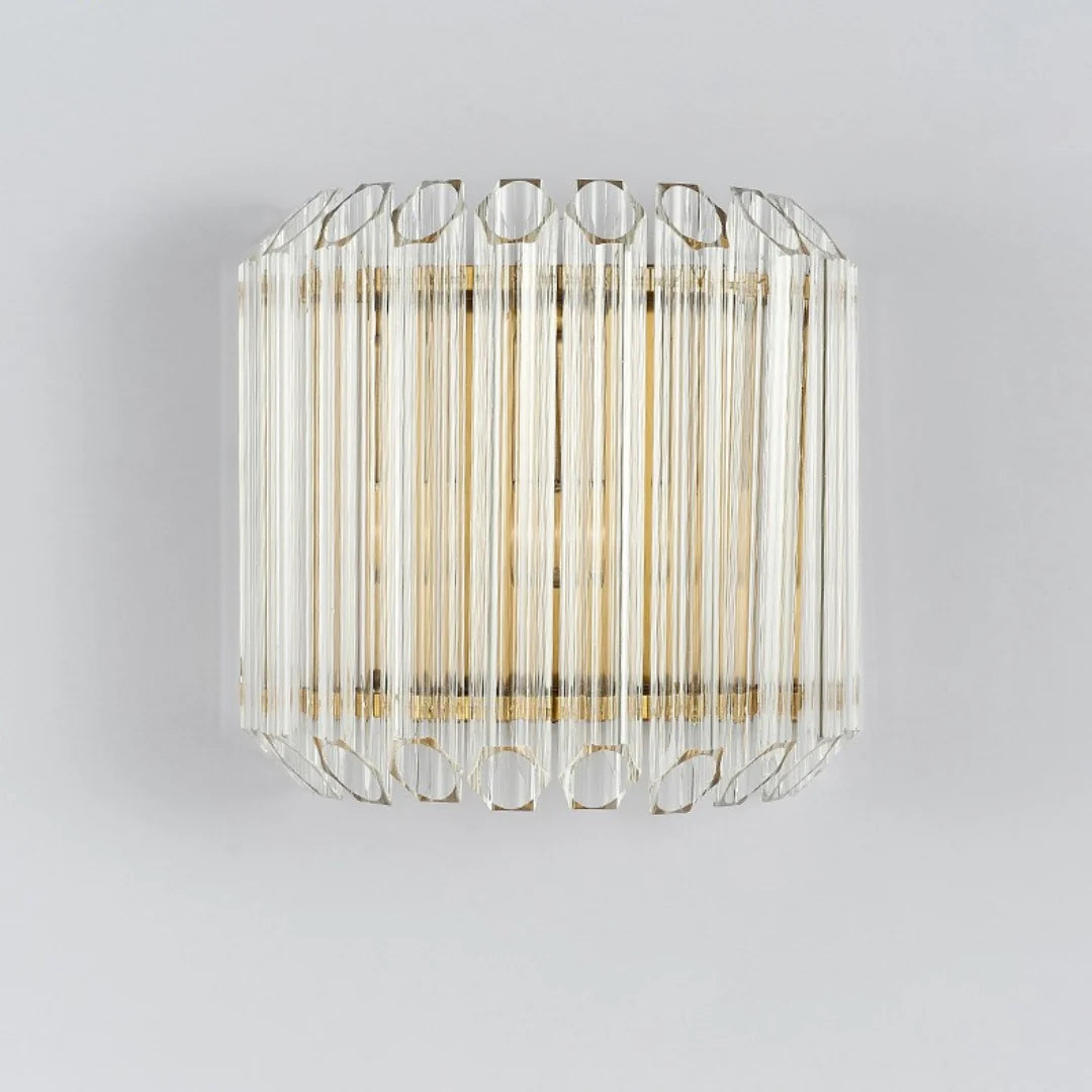 Modern Crystal Rod Brass Wall Sconce