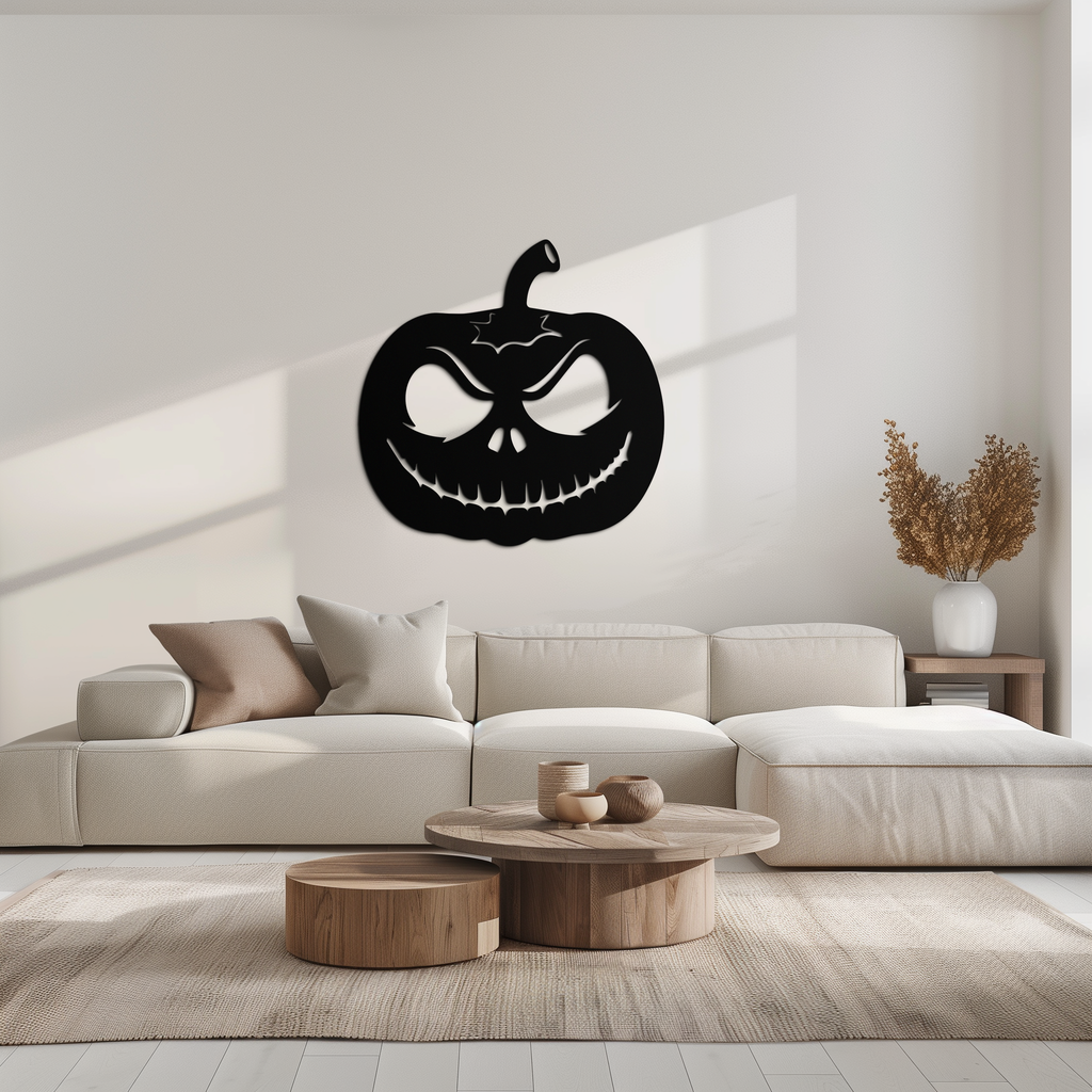 Metal Orange Pumpkin Jack-O'-Lantern Wall Art Halloween Decor