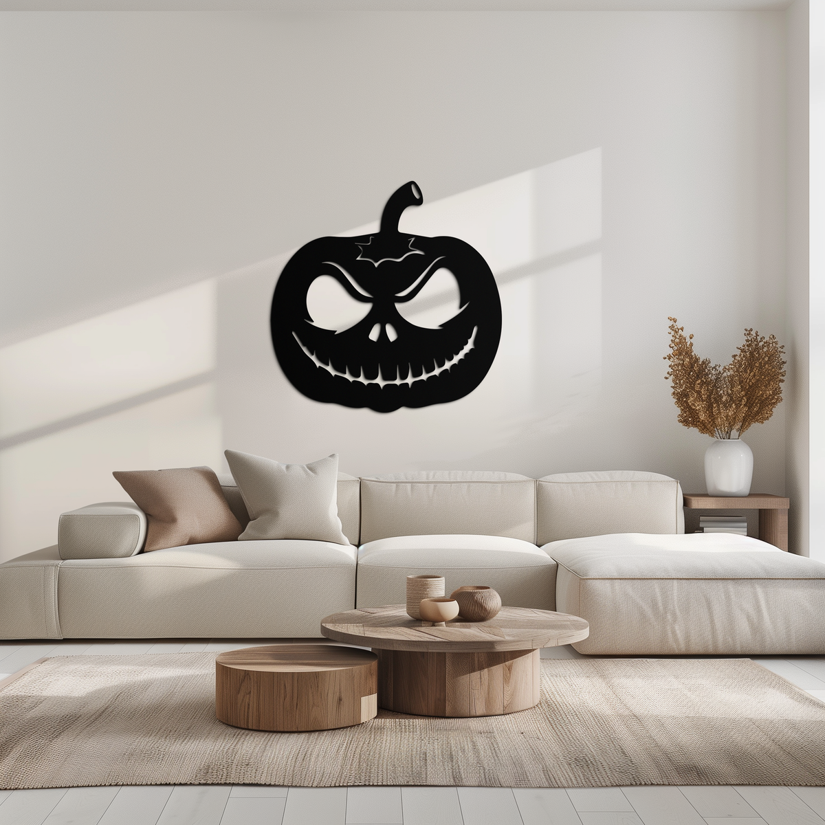 Metal Orange Pumpkin Jack-O'-Lantern Wall Art Halloween Decor