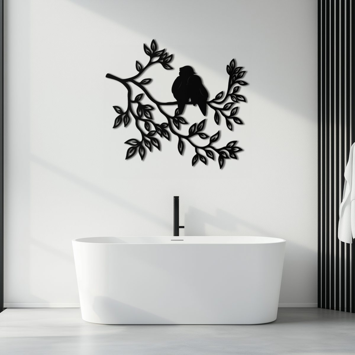 Love Birds Metal Wall Art - Romantic Silhouette Decor Design