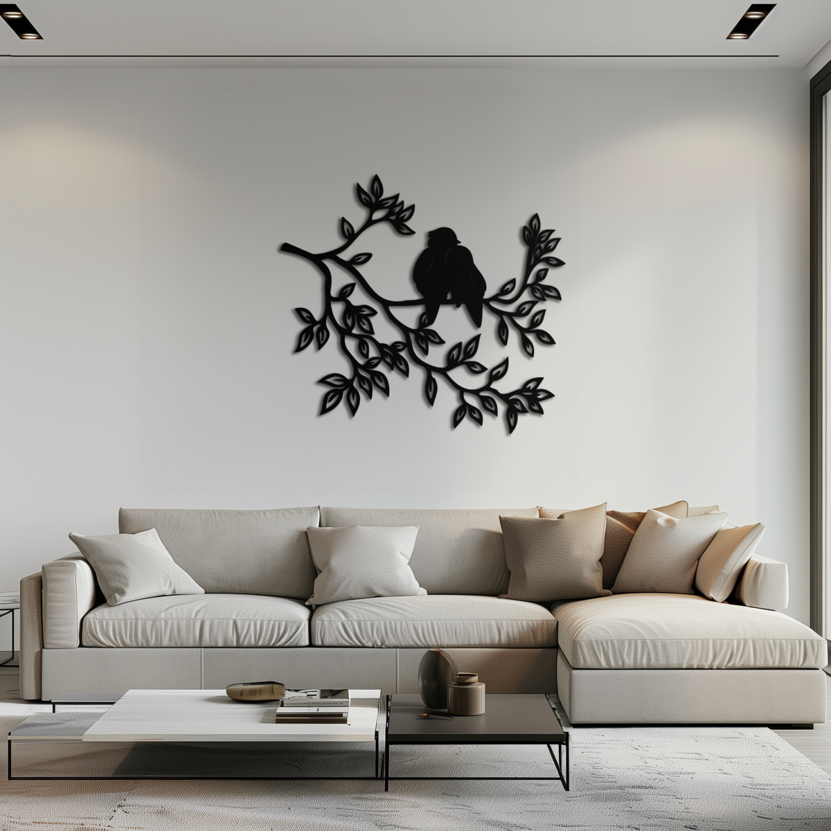 Love Birds Metal Wall Art - Romantic Silhouette Decor Design