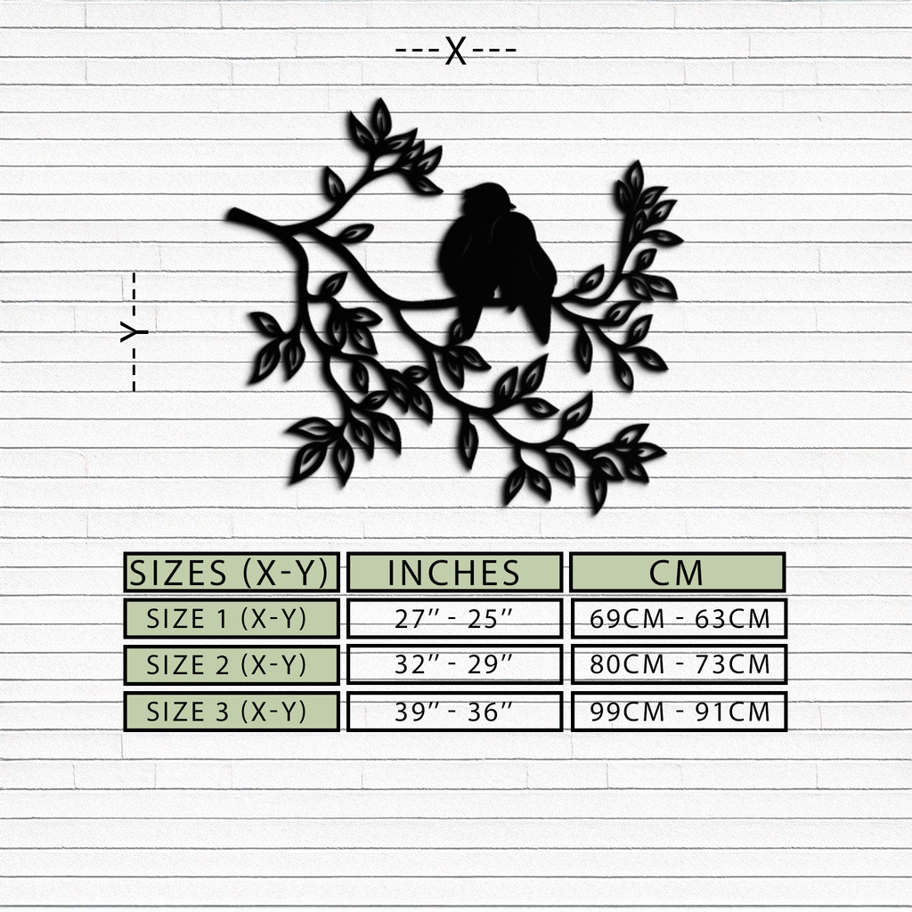 Love Birds Metal Wall Art - Romantic Silhouette Decor Design