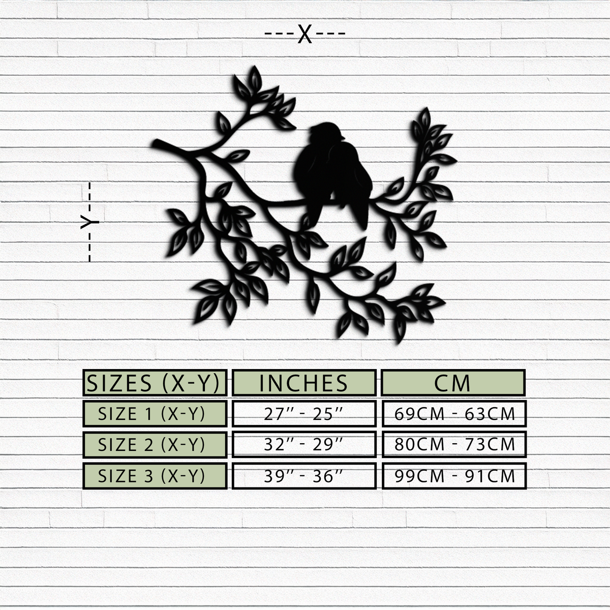 Love Birds Metal Wall Art - Romantic Silhouette Decor Design