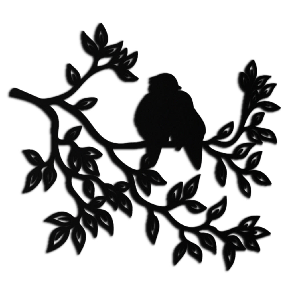 Love Birds Metal Wall Art - Romantic Silhouette Decor Design